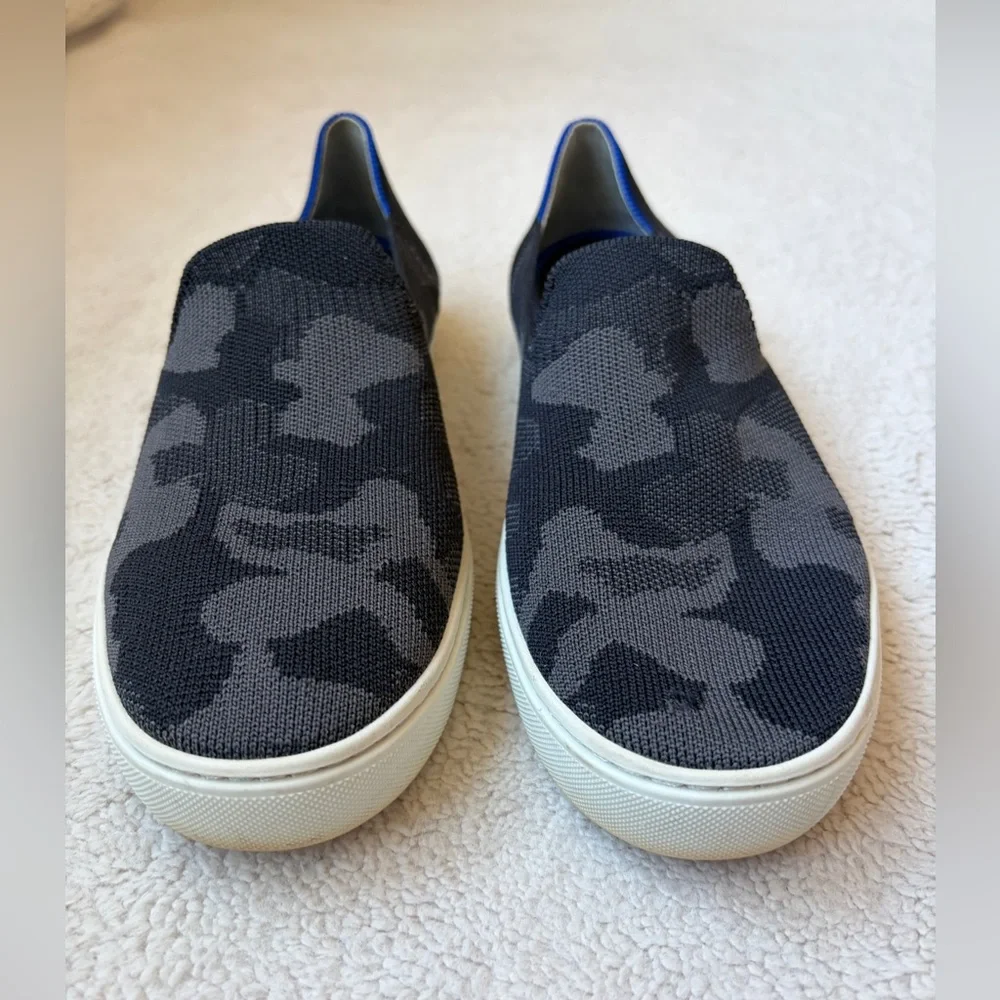 Rothy's Gray Camouflage Slip-On Sneakers Women Size 8